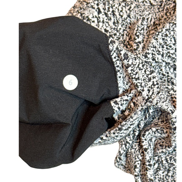 Lululemon Jet Pant Power Spray Jacquard White Black Sz 6 Relaxed - Picture 10 of 13